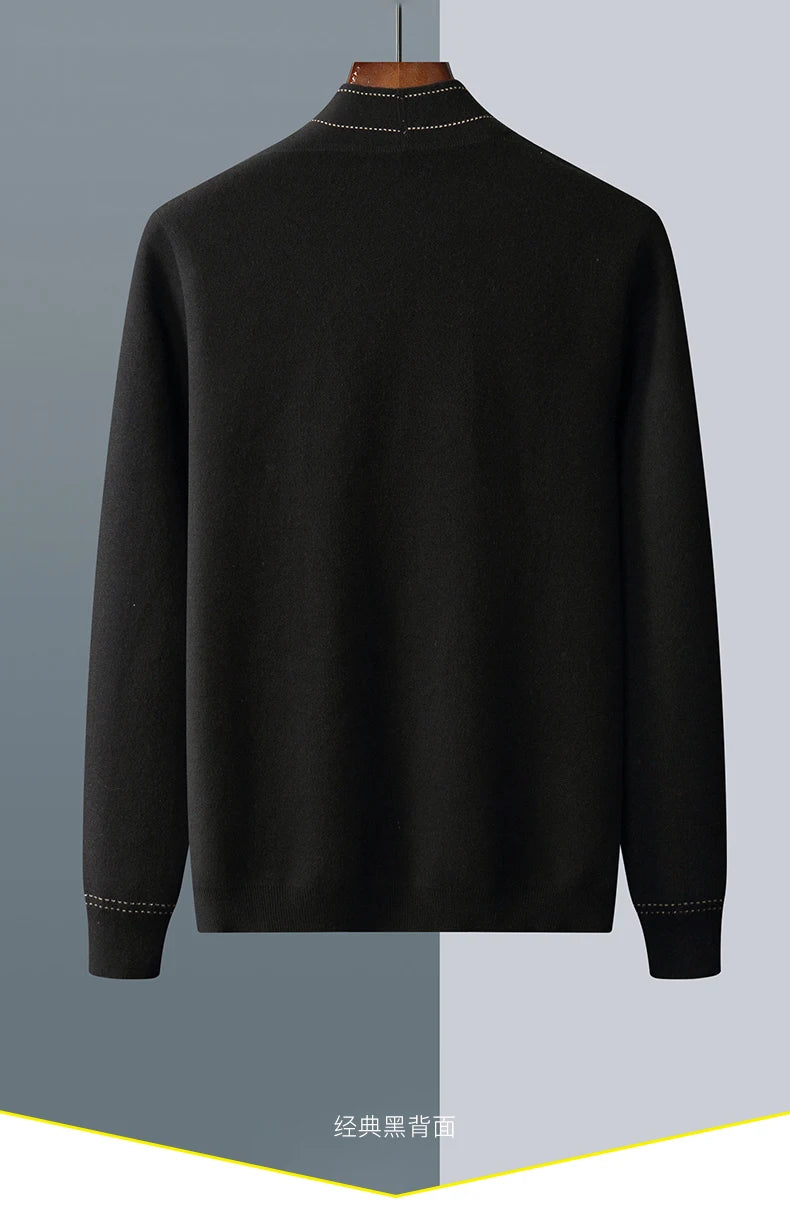 Fall/Winter New Men's Wool Cardigan Jacket Knitted Outer Cashmere Sweater Men's Wear