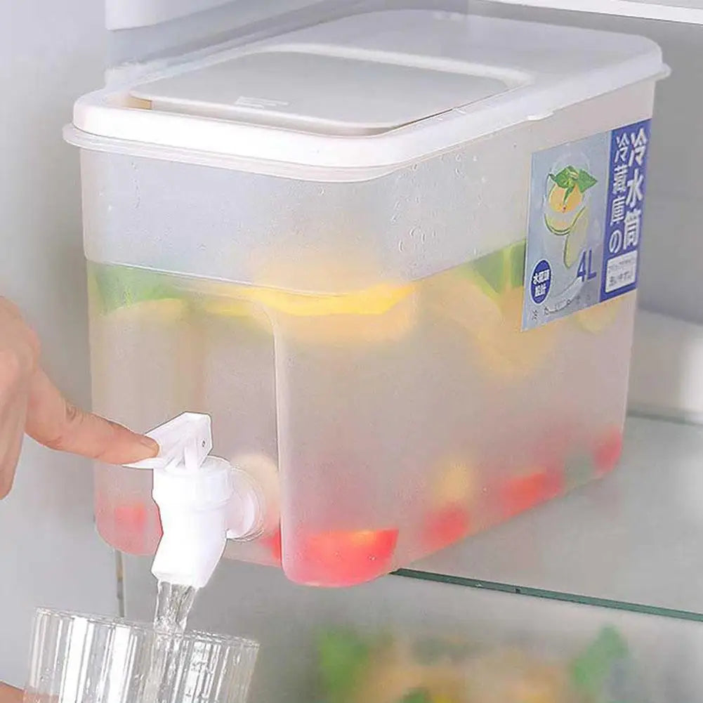 4L Refrigerator Cold Kettle Multifunction with Faucet Fridge Water Container Large Capacity Fridge Water Jug for Kitchen Fridge