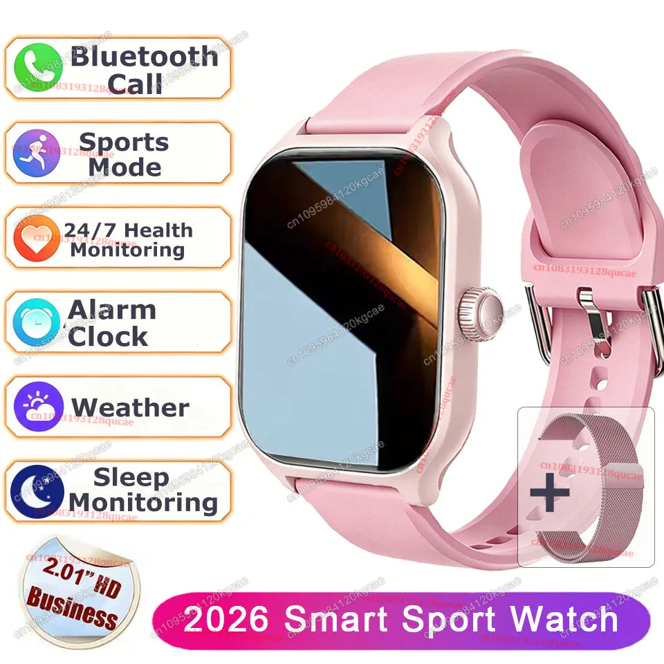 2026 New Smart Watch 2.01'' HD Display Answer Make Call Message Preview Sport Modes DIY Dial Weather Forecast For Men Women HW12