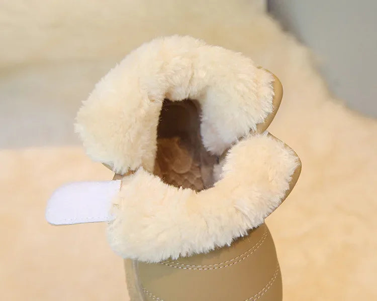 Winter Girl Outdoor Snow Boots New Causal Children's Cotton Boots for Boys Soft Warm Furry Hairy Kids Fashion School Ankle Boots