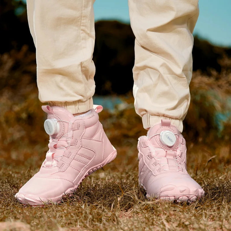 New Parent-child Winter Boots Men and Women Snow BareFoot Outdoor Non-slip Warm Fur Casual Boys/girls Sneakers Kid's Ankle Boots