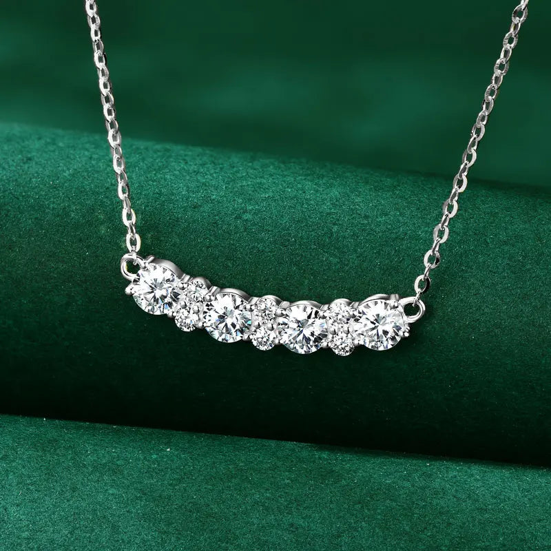 OXTAO With Certified Jewelry Sets Wholesale Sparkling Moissanite Diamond Necklaces&Earring Luxury Gift Real 925 Sliver for Women
