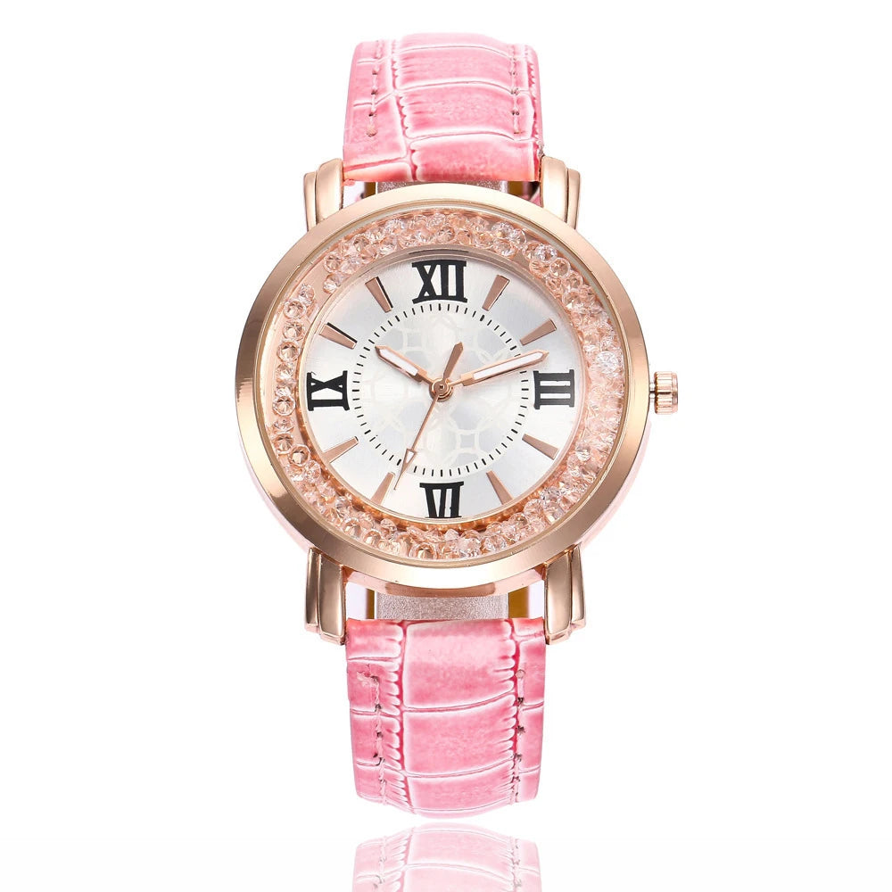 2026 Luxury Women Watch Fashion Leisure Set  Elegant Fashion Ladies Leather Quartz Wristwatch