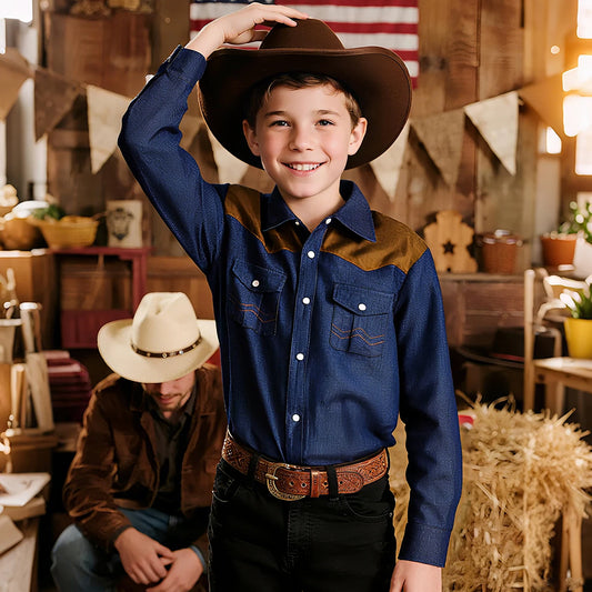Jean Shirts for Boys Children Spring Autumn Full Sleeve Denim Jackets Kids Lapel Shirt Coat Top Boy Clothes 4-14 Years