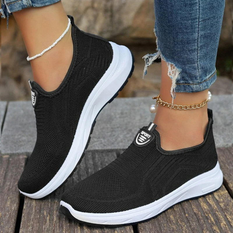 Women Shoes Mesh Casual Shoes Lightweight Slip on Tennis Shoes Fashion Soft Sole Loafers Flats Outdoor Plus Size Women Sneakers