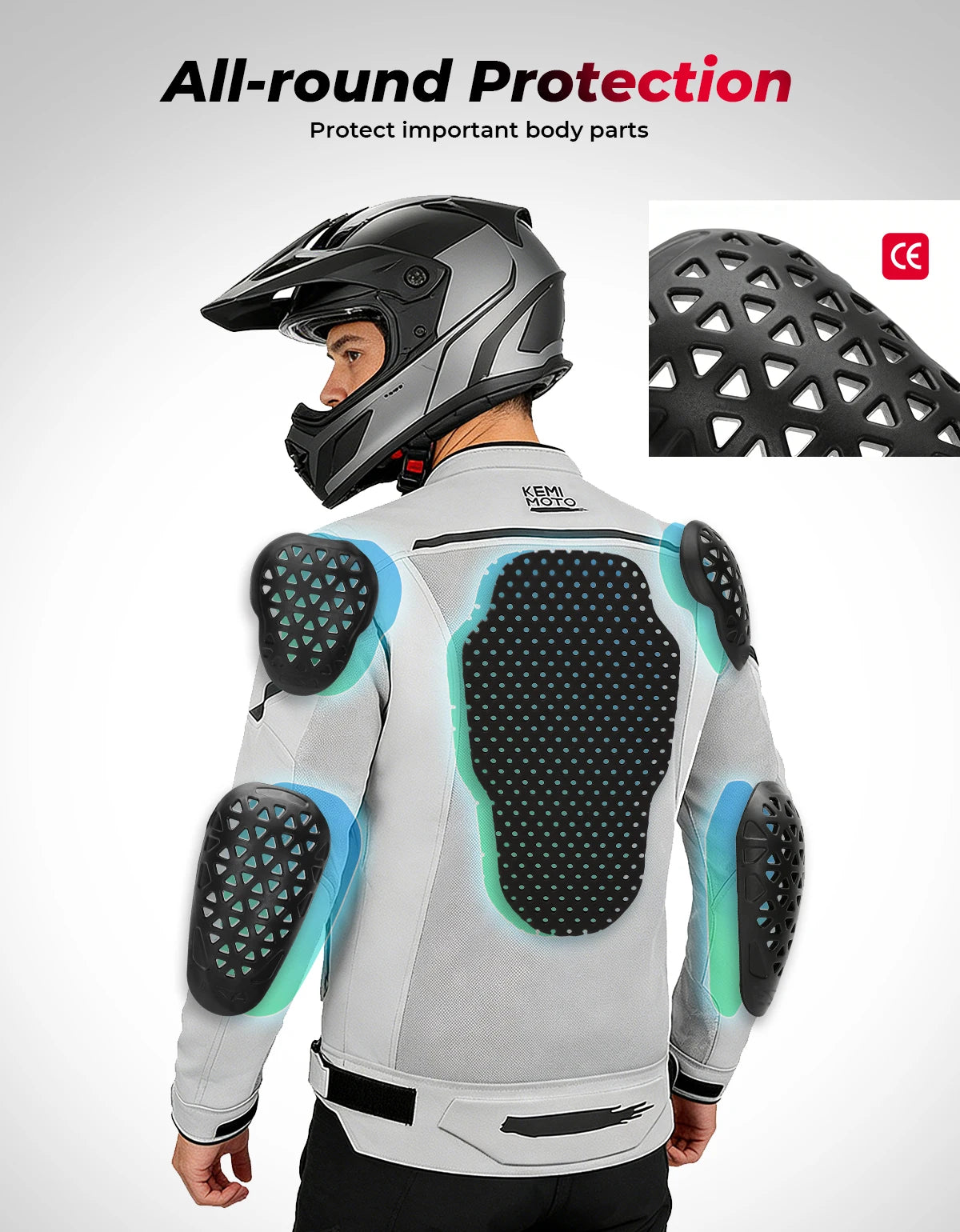 Motorcycle Riding Jacket for Men with CE Armored Protective Gear Cycling Biker Jacket Summer Breathable Soft Lining