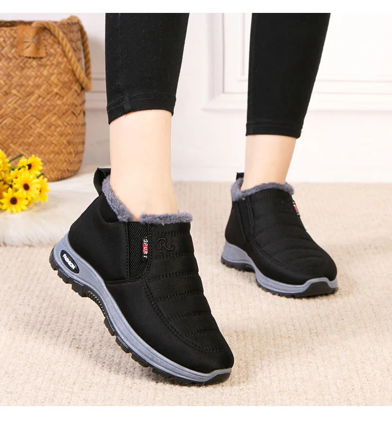 Waterproof Winter Boots for Women 2025 New Plush Snow Boots Women Ankle Boots Warm Black Couple Cotton Couples Platform Shoes