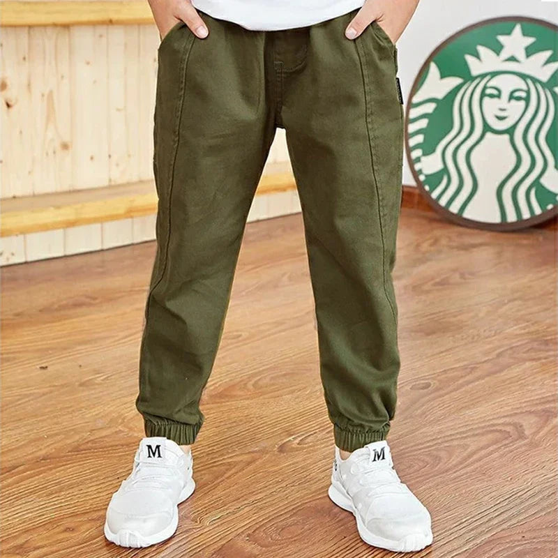 2024 New Spring Autumn Boys Pants Casual Long Style Trousers For Kids 3- 12 Years Old Teenage Children Sport Outdoor Pants