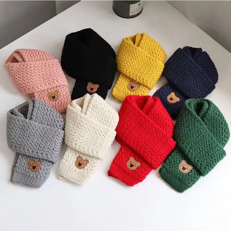 Autumn Winter Warm Toddler Boy Girl Scarfs Cartoon Animal Bear Scarf for children Boy Outdoor Scarfs Kids Clothes Accessories