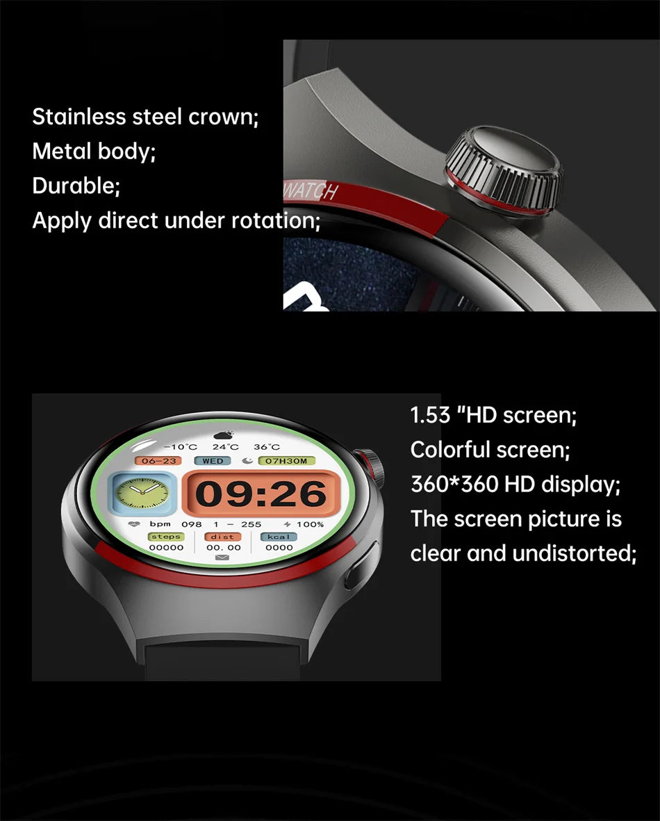 2024 New For HUAWEI Watch 4 PRO Smart Watch Men GT4Pro AMOLED HD Screen Bluetooth Call GPS NFC Heart rate Sport SmartwatchWomen