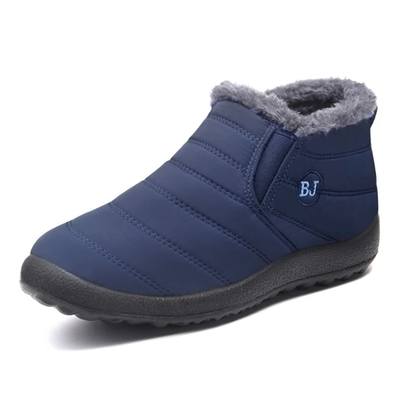 Fashion Winter Men Boots Non Slip Snow Boots with Fur Lightweight Keep Warm Mens Ankle Boots Flats Male Cotton Shoes Botas