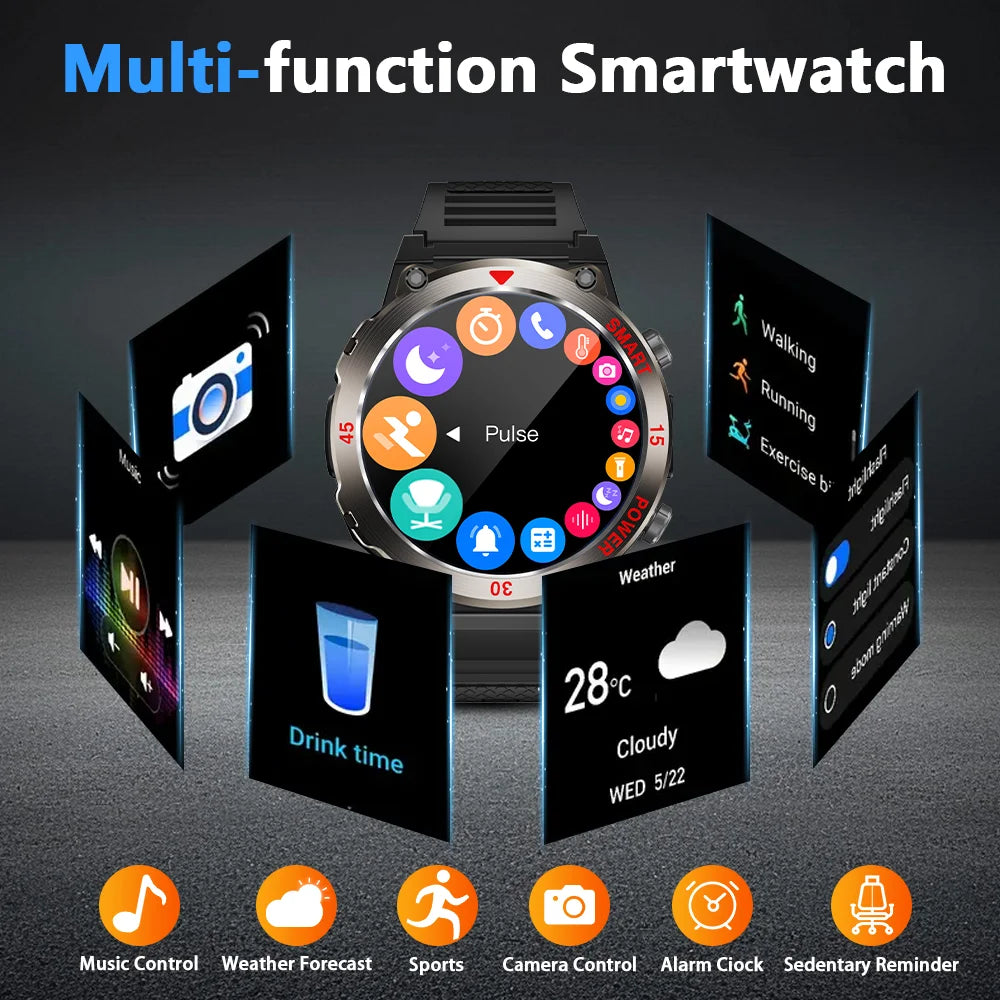 Smart Watch Men Women 1.52" Always-On Display Step Counter Magnetic Charging Bluetooth Call Fitness Tracker Multisport Modes
