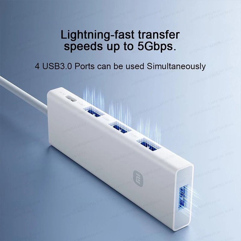 XIAOMI Four-in-one Dual-head Wire Splitter，USB Hub，4 High - Speed USB 3.0 Interface，USB Type - C And USB - A Two-in-one
