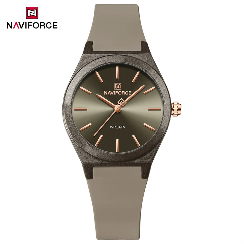 NAVIFORCE 2025 Women Fashion Watches Quartz Watch Sports Silicone Strap Ladies Wristwatches Simple Clock Gift relogios feminino