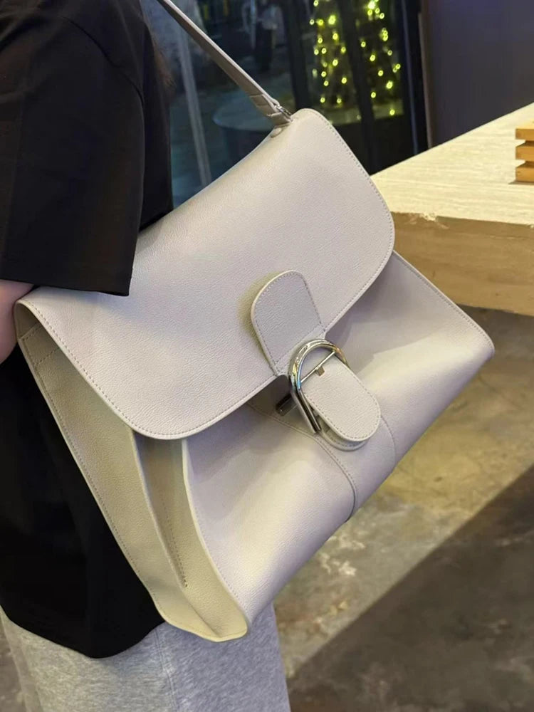 2026 Luxury Brand Genuine Leather Women Shoulder Bags Fashion Gold Buckle Women Handbags Top Quality Solid Crossbody Bags Woman