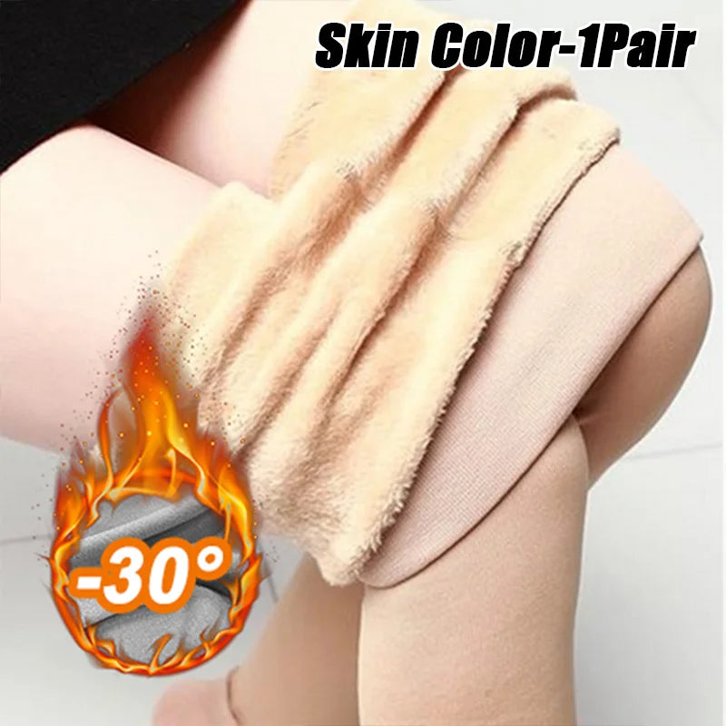 Women Winter Leggings Warm Leggins High Waist Solid Color Velvet Women Thickened Velvet Leggings Stretchy Black Leggings