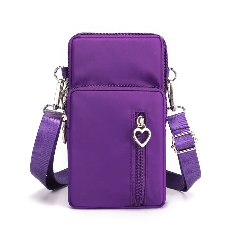 Waterproof Nylon Mobile Phone Versatile Mini Bag Purses Women's Shoulder Cross Body Messenger Bag