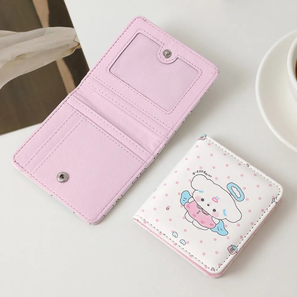 Cute Short Wallet Cartoon Coin Purse Girls PU Leather Money Bag Mini Portable Storage Bag Kawaii Card Holder