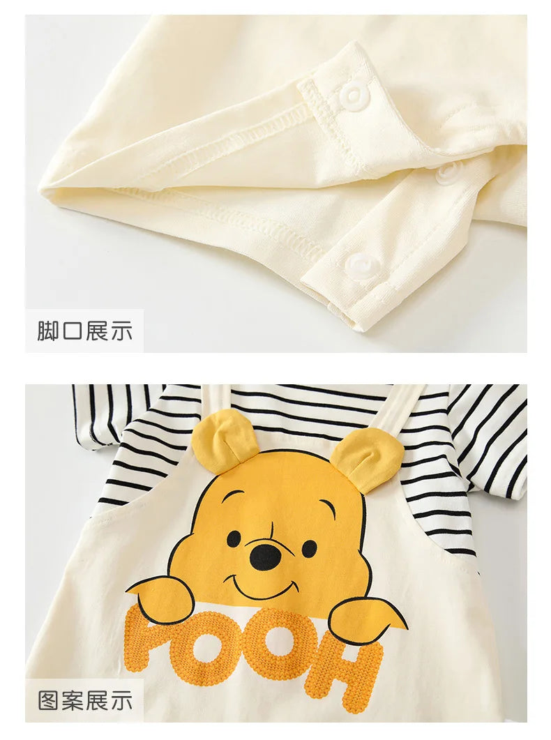 Newborn Clothes Cartoon Winnie the Pooh Comfortable And Soft Summer Boys And Girls 0-24 Short Sleeved Baby Jumpsuit