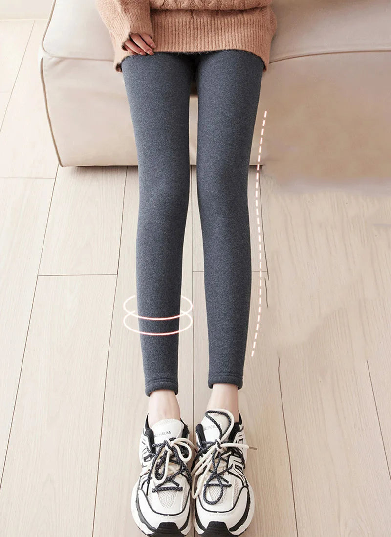 2025 Women's Winter Leggings High Waisted Thermal Plus Velvet Tight Stretch Leggings Keep Out The Cold Thicken Warm Cotton Pants