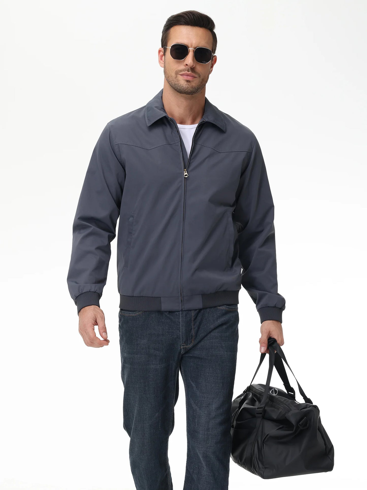 Mens Business Casua Jacket, Autumn Winter Windbreaker Waterproof Warm Coat with Inner Pocket Daily Workout A Gift for Present