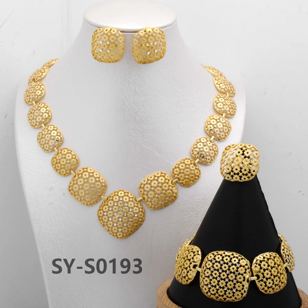 ZEADear Jewelry Sets Egg Shape Bridal Wedding Earrings Necklace Bracelet Ring Gold Plated Anniversary Jewellery Wholesale Gift