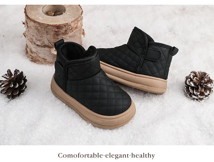 Winter Plush Boots For Children Soft Warm Velvet Snow Boots For Kids Anti-slippery Waterproof Boy's Girl's Winter Boots