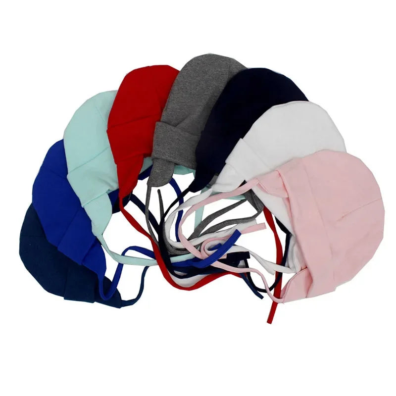 Gorro para bebé de otoño e invierno, gorro de Color sólido con protección para los oídos, gorro cálido para niño pequeño, gorro de algodón suave para niños y niñas, gorro con orejeras