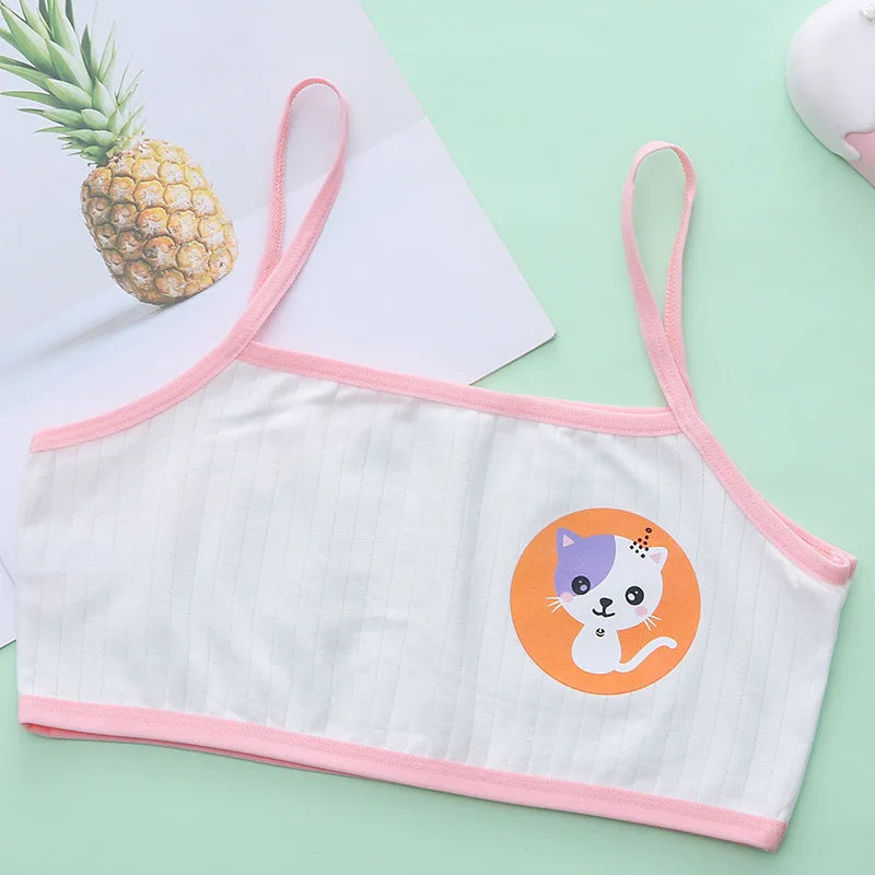 New Girl Bra Vest 7-15 Years Old Thin Section Children's Underwear Female Development Period Cotton Sling Student Training Bra