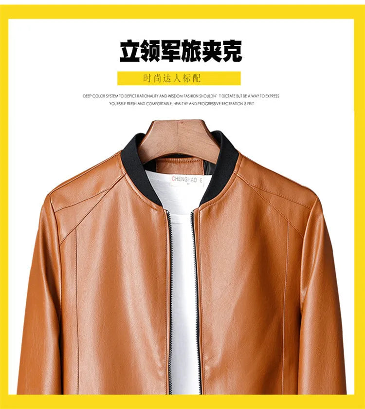 Men's Jackets Men's Spring Autumn Leather New Popular Korean Style Slimming Trends