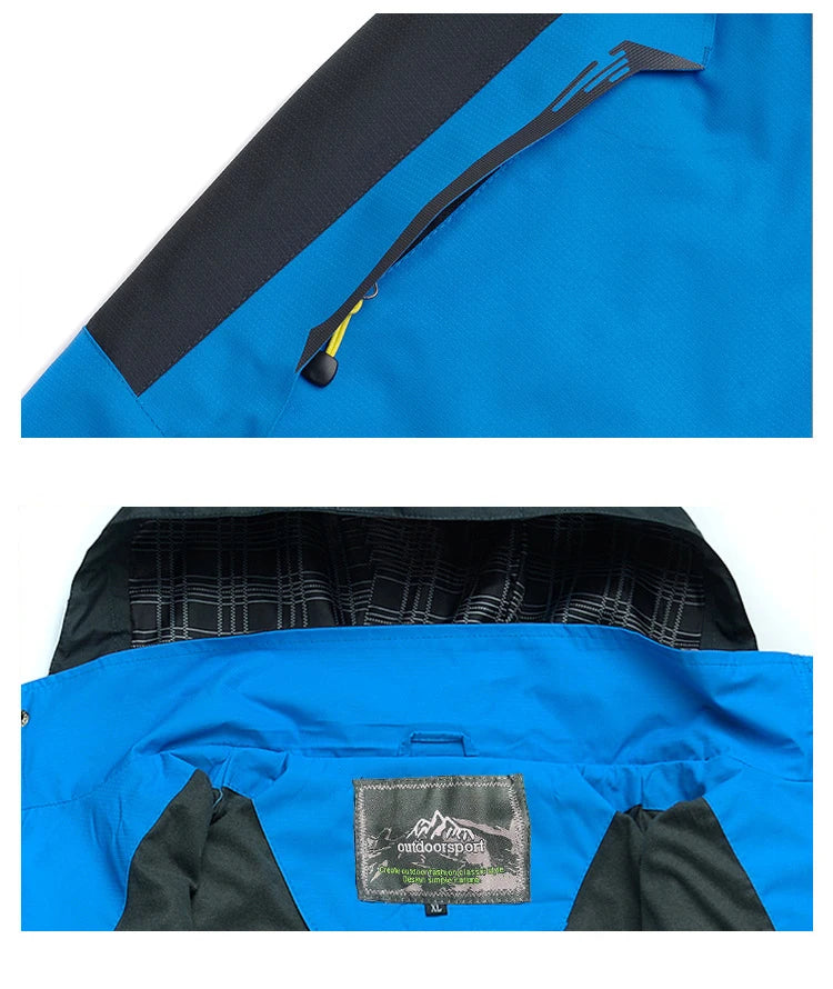 Trekking Outdoor Jackets for Men Autumn Classic Waterproof Rain Coats Hooded Camping Man's Rainwear Hiking Jacket and Pants