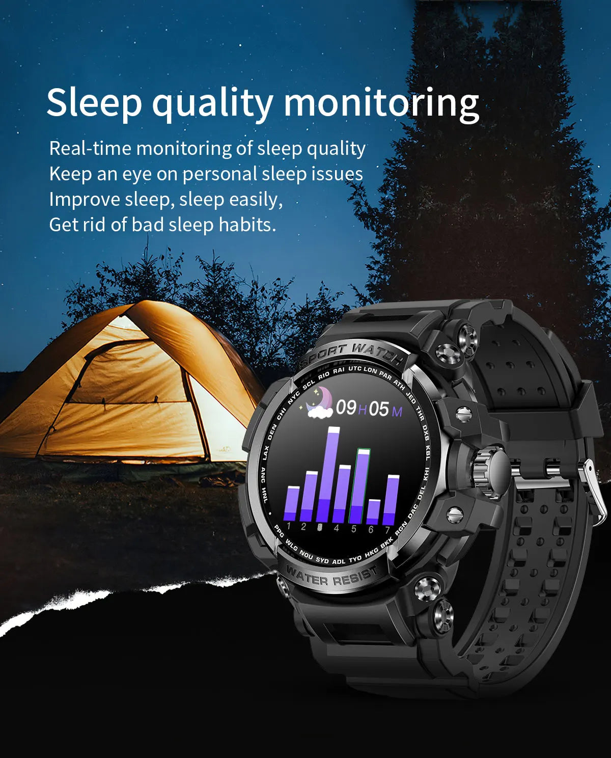 New Military Outdoor Sports Fitness Smart Watch For Men Bluetooth Call Fitness Tracker Health Monitoring Blood Oxygen Waterproof