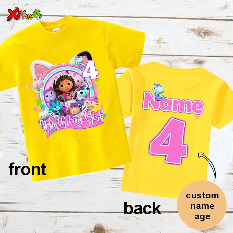 birthday girl t shirt for Kids Princess Shirt Custom Name Shirt Toddler Baby Gift 4 age Birthday Shirt Teen Girl Clothes 6 Years