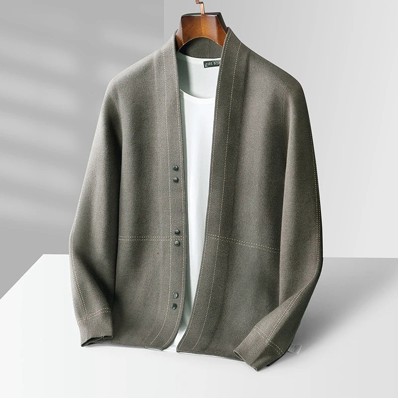 Fall/Winter New Men's Wool Cardigan Jacket Knitted Outer Cashmere Sweater Men's Wear