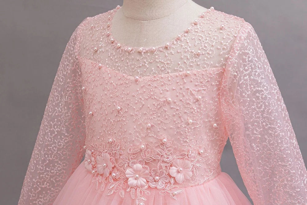 girls dress Long dresses for girls aged 4-12 Birthday dress Gorgeous and elegant beauty pageant dress Wedding flower girl dress