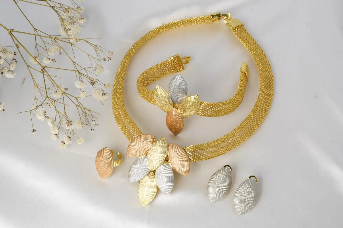 ZEADear Jewelry Sets Egg Shape Bridal Wedding Earrings Necklace Bracelet Ring Gold Plated Anniversary Jewellery Wholesale Gift
