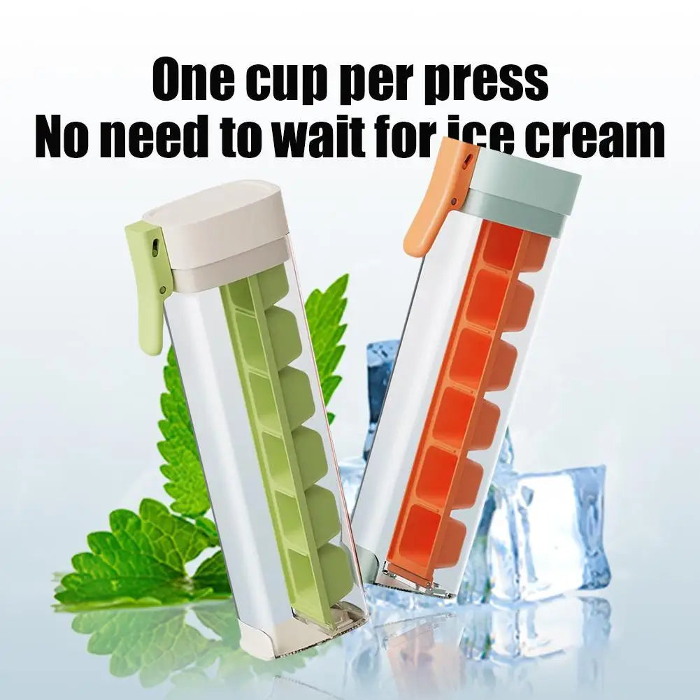 Food Grade Silicone Ice Cube Mold with One‑Press Storage Box Whiskey Ice Cube Maker for Home Bar Kitchen Tools