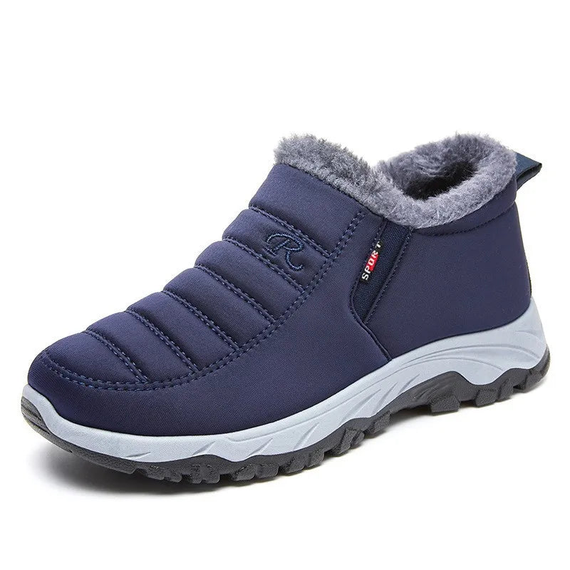 Waterproof Winter Boots for Men's  2025 New Plush Snow Boots Men's Ankle Boots Warm Black Couple Cotton Couples Platform Shoes