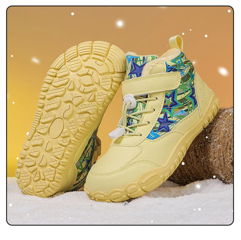 New Parent-child Winter Boots Men and Women Snow BareFoot Outdoor Non-slip Warm Fur Casual Boys/girls Sneakers Kid's Ankle Boots