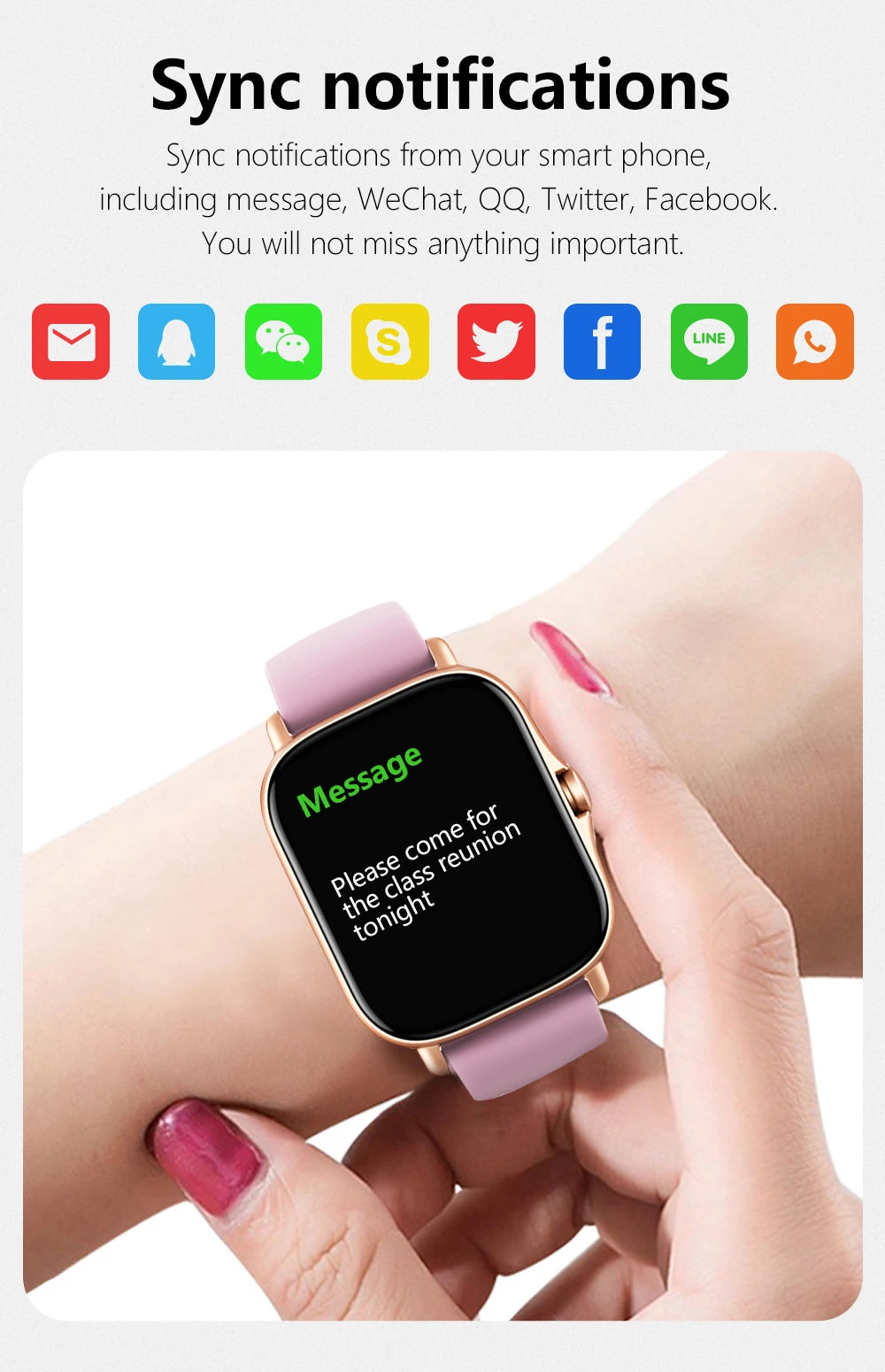Smartwatch Y13- Relógio Inteligente Esportivo Bluetooth Android/iOS - Com foto Na Tela