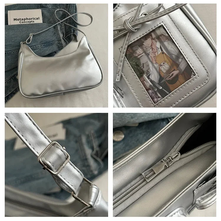 Y2k Harajuku Shoulder Bag Women Korean Transparent Bag School Crossbody Bag Female Japanese Designer Handbag Purse