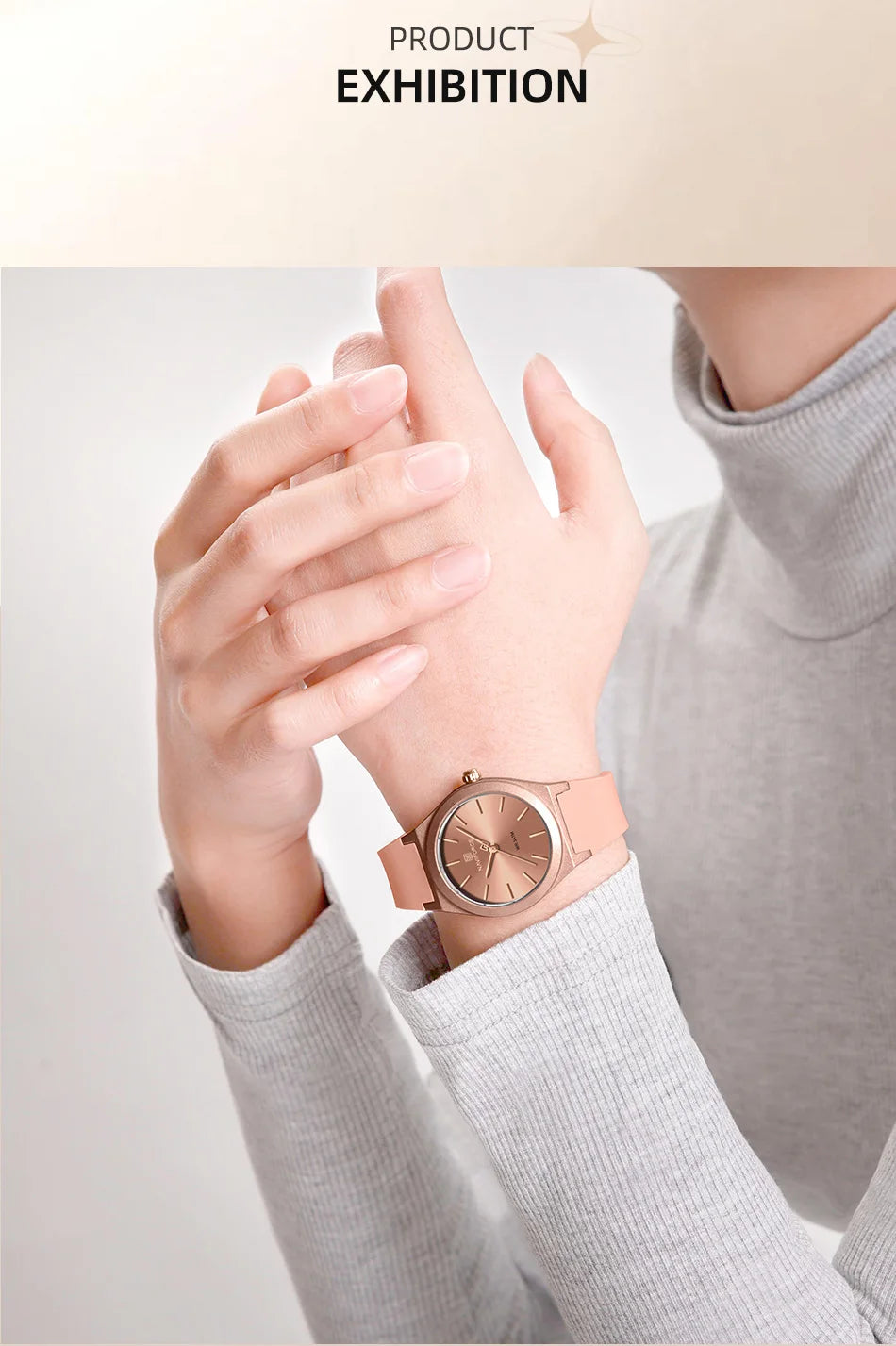 NAVIFORCE Women Watches Silicone Strap Women Quartz Wristwatches Waterproof Round Dial Retro Watch Ladies Girls Reloj Para Mujer