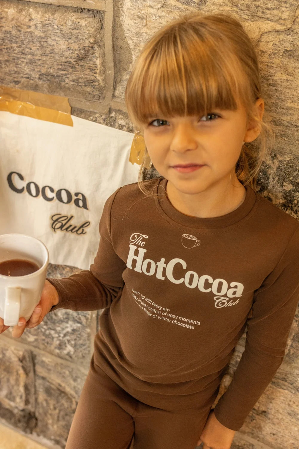 AP AW26 Cotton Cocoa Club Collction Children Girl Boy Fashion Letter Print Family Matching Clothing Kids Casual Clothes