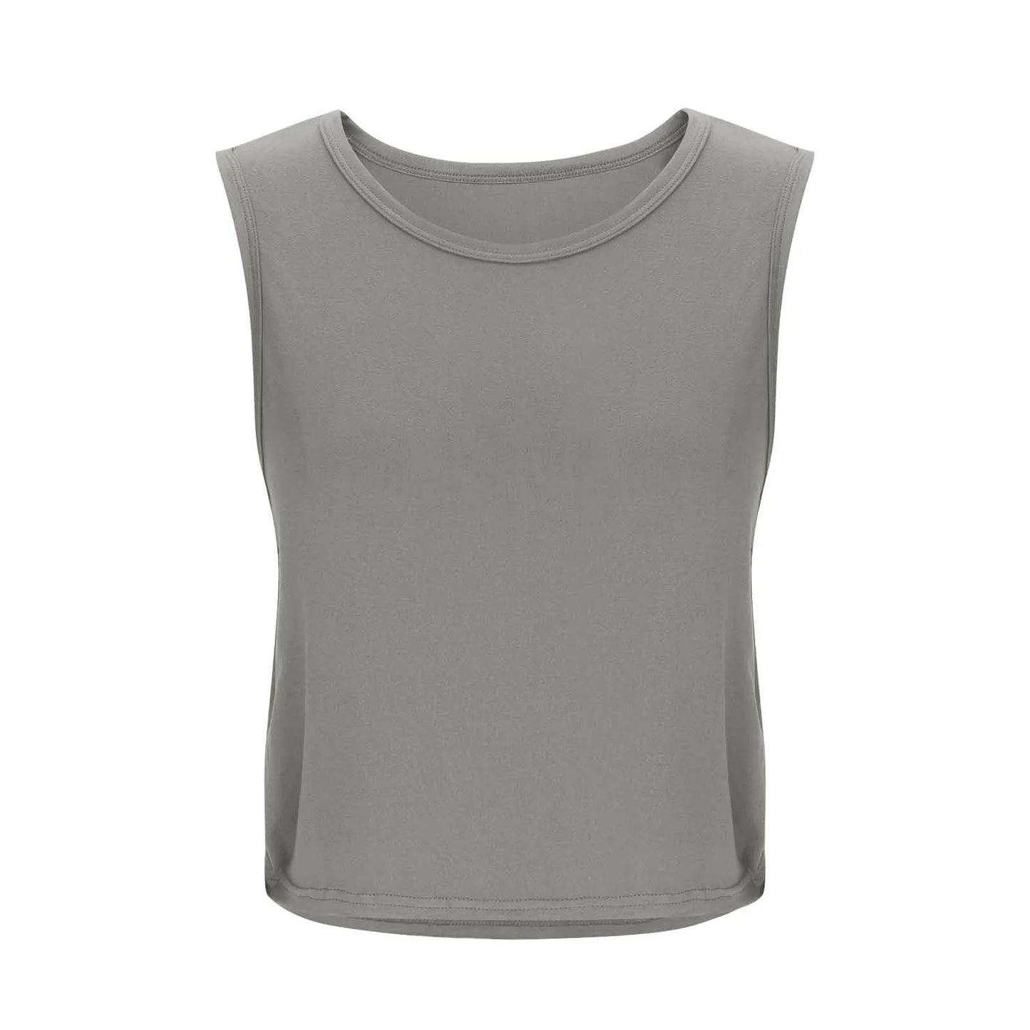 Women Sleeveless Yoga Tops Athletic Vest Breathable Blouse Cover Up Gym Workout Cool T-Shirt Running Short Tank Crop Top