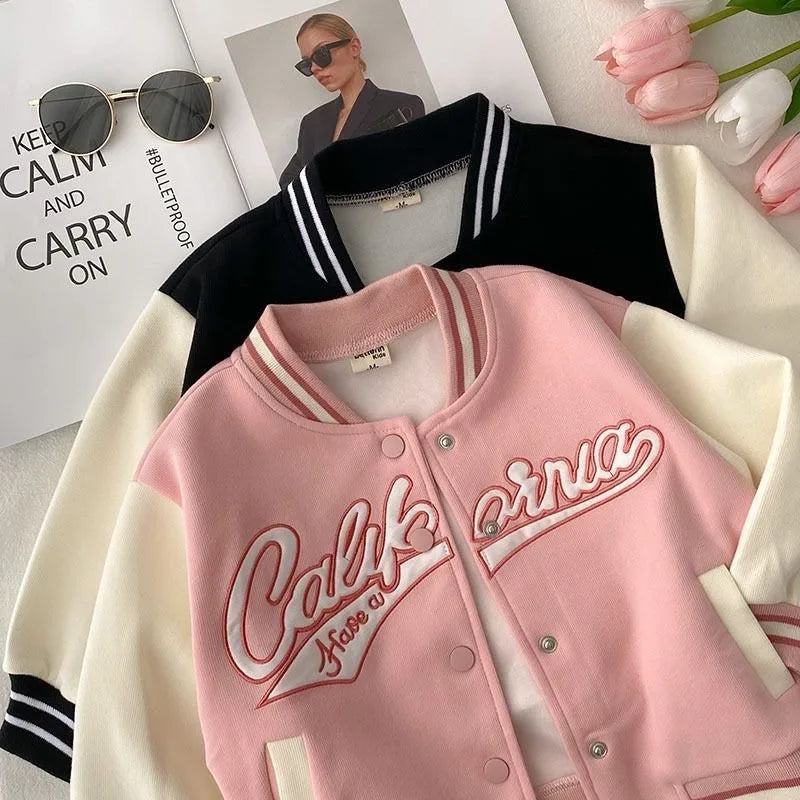 Fashion Baby Girl Cotton Jacket Infant Toddler Child Outwear Spring Autumn Baseball Uniform Casual Baby Clothes Coat 2-10Y