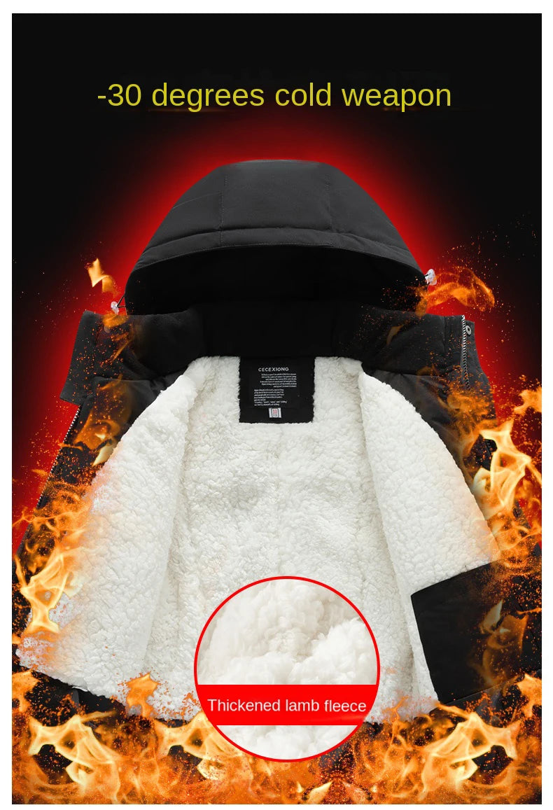 Winter children's skiing suit for boys and girls, windproof and waterproof thick coat for warmth and snow playing equipment