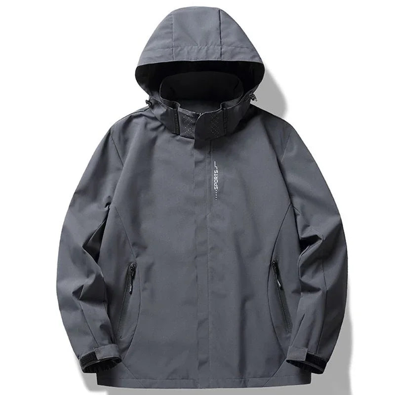 Mens Hooded Waterproof Jackets Autumn Lightweight Outdoor Raincoat Hiking Climbing Windproof Jacket Fashion Windbreaker Coat Man