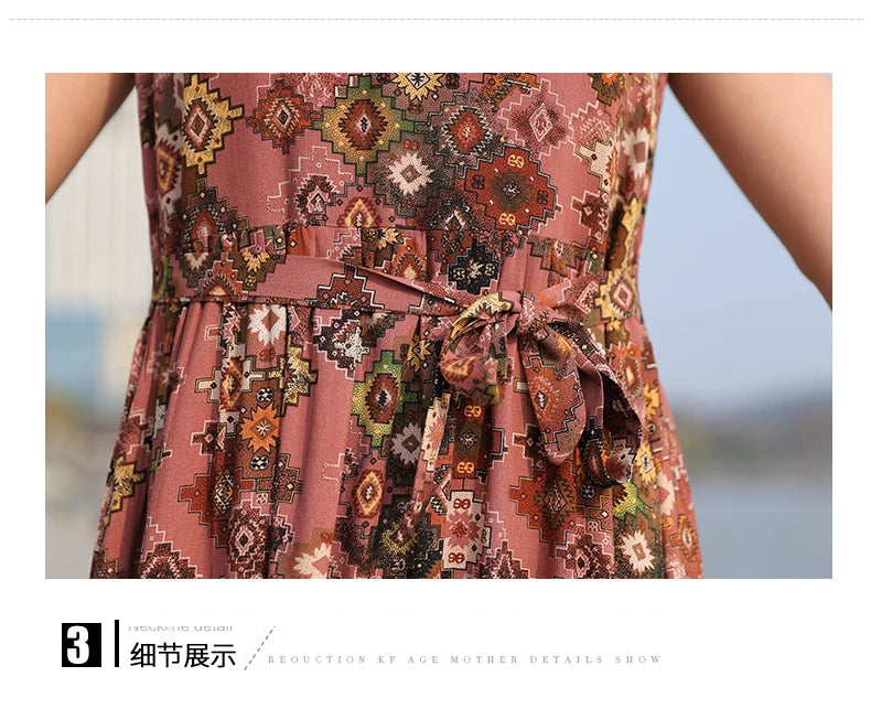 Spring Summer Dresses Fashion Female Sleeveless printed Casual Dress Women A-line Dresses Vestidos