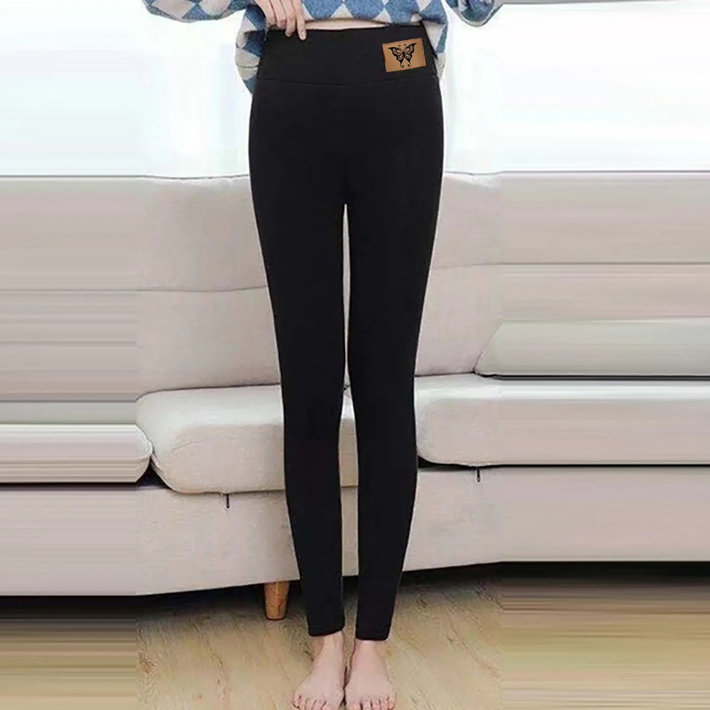Women Winter Plus Velvet Stretch Leggings High Waist Elastic Thicken Warm Leggings Women Casual Thick Winter Leggings Trousers