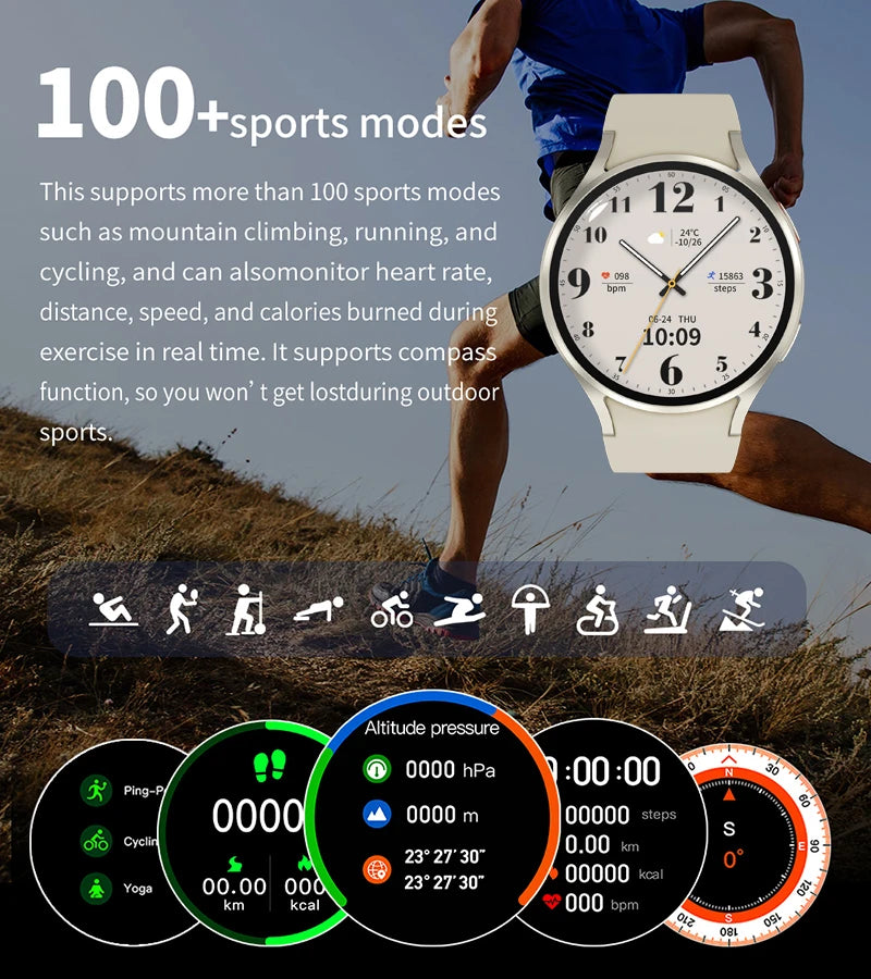 Smart Watch GPS Track Smart Watches For Men Women Sport Heart Rate Bluetooth Call NFC IP68 Waterproof Compass Smartwatch 7 Mini